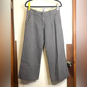 Ivy Jane Women’s Waist 30 Mid-Rise Cropped Gray Striped Seersucker Pants